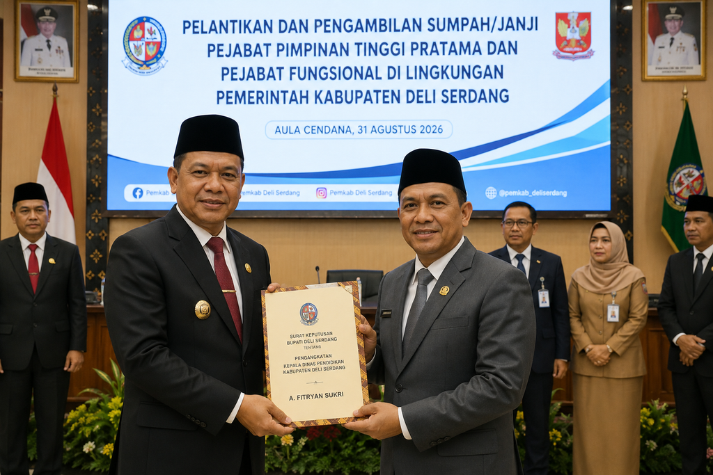 A. Fitryan Sukri Jadi Kepala Dinas Pendidikan Deli Serdang, Dorong Penguatan Layanan Pendidikan