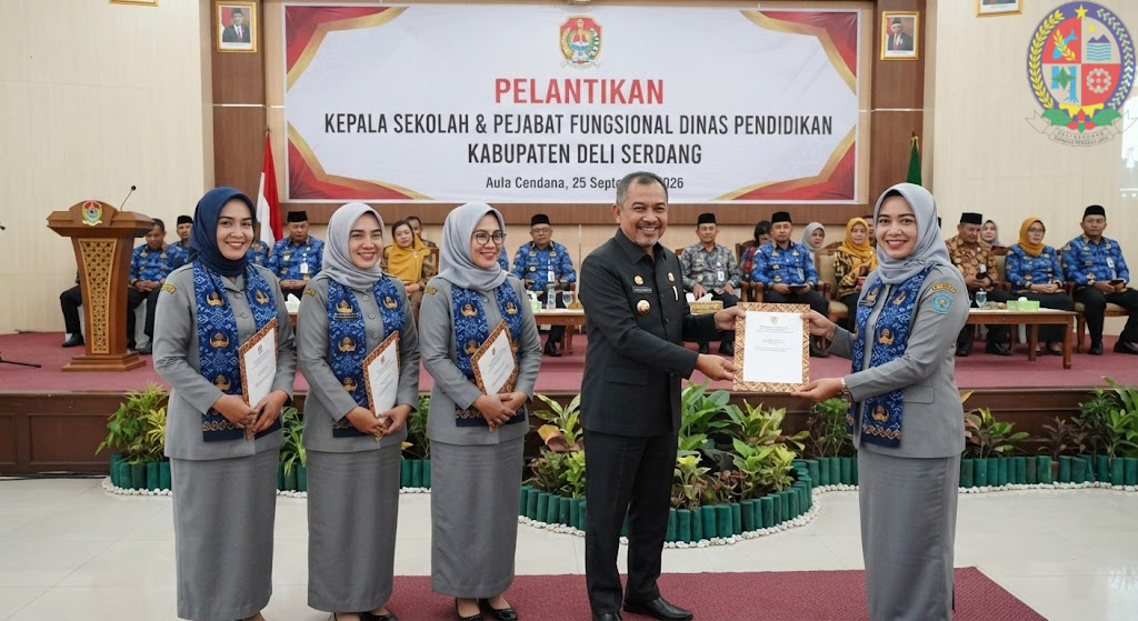 Wajah Baru Pendidikan Deli Serdang: Pemkab Lantik 15 Kepala Sekolah dan Dorong Transformasi Sekolah Ramah Siswa